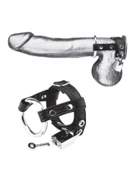 Утяжка на пенис на замочке Duo Cock And Ball Lock - BlueLine - купить с доставкой в Химках