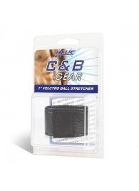 Чёрная утяжка на мошонку 1  Velcro Ball Stretcher - BlueLine - купить с доставкой в Химках
