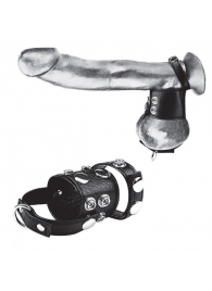 Утяжка на пенис и мошонку Cock Ring With 1.5  Ball Stretcher And Optional Weight Ring - BlueLine - купить с доставкой в Химках