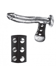 Чёрная утяжка на кнопках 100% PVC STRAP WITH METAL SNAP - BlueLine - купить с доставкой в Химках