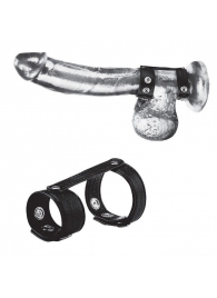 Утяжка на пенис с клёпками Duo Snap Cock And Ball Ring - BlueLine - купить с доставкой в Химках
