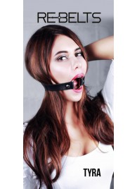 Чёрный кожаный чокер-кляп Tyra Black - Rebelts - купить с доставкой в Химках