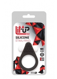 Чёрное эрекционное кольцо LIT-UP SILICONE STIMU RING 1 BLACK - Dream Toys - в Химках купить с доставкой