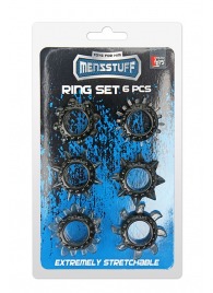 Набор из 6 дымчатых эрекционных колец MENZSTUFF 6PC STRECHEABLE RING SET - Dream Toys - в Химках купить с доставкой
