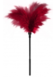 Пластиковая метелочка с красными пёрышками Small Feather Tickler - 32 см. - Blush Novelties - купить с доставкой в Химках
