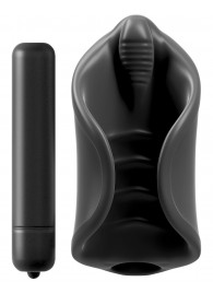 Чёрный мастурбатор Vibrating Silicone Stimulator с вибрацией - Pipedream - в Химках купить с доставкой