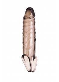 Дымчатая фаллическая насадка с подхватом и закрытой головкой - 16,2 см. - ToyFa - в Химках купить с доставкой