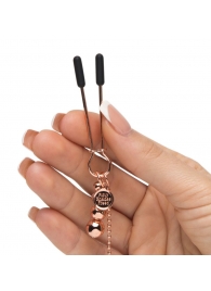 Золотистые зажимы для сосков и клитора All Sensation Nipple and Clitoral Chain - Fifty Shades of Grey - купить с доставкой в Химках