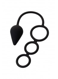 Тройное эрекционное кольцо с анальным хвостом Drop M-size - Erotist Adult Toys - в Химках купить с доставкой
