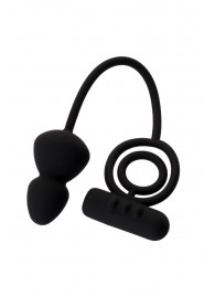 Чёрное эрекционное кольцо с вибростимулятором и анальным хвостом - Erotist Adult Toys - в Химках купить с доставкой