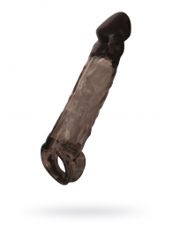 Чёрная насадка на пенис Tс подхватом - 19,5 см. - ToyFa - в Химках купить с доставкой