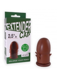 Коричневый латексный удлинитель пениса 2.5 in с шипиками - Sitabella - в Химках купить с доставкой