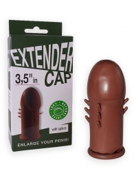 Коричневый латексный удлинитель пениса 3.5 in с шипиками - Sitabella - в Химках купить с доставкой