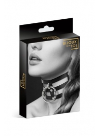 Чёрный тройной чокер с большим кольцом - Bijoux Pour Toi - купить с доставкой в Химках