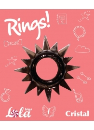 Чёрное эрекционное кольцо Rings Cristal - Lola Games - в Химках купить с доставкой