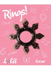 Чёрное эрекционное кольцо Rings Gear - Lola Games - в Химках купить с доставкой