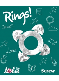 Прозрачное эрекционное кольцо Rings Screw - Lola Games - в Химках купить с доставкой
