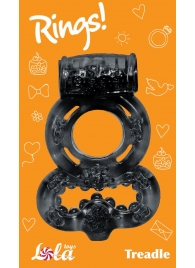 Чёрное эрекционное кольцо Rings Treadle с подхватом - Lola Games - в Химках купить с доставкой