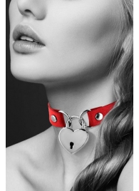 Красный чокер с замком в форме сердца - Bijoux Pour Toi - купить с доставкой в Химках