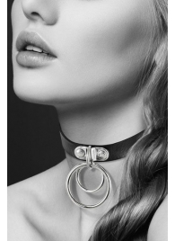 Черный чокер с двумя кольцами - Bijoux Pour Toi - купить с доставкой в Химках