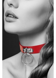 Красный узенький чокер с кольцом - Bijoux Pour Toi - купить с доставкой в Химках