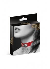 Красный узенький чокер с кольцом - Bijoux Pour Toi - купить с доставкой в Химках