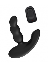 Черный силиконовый стимулятор простаты Levett Nitoc с пультом ДУ - Levett - в Химках купить с доставкой