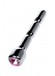 Серебристый уретральный плаг со стразом - 7 см. - ToyFa - купить с доставкой в Химках