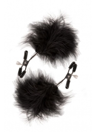 Зажимы для сосков с пухом FEATHERED NIPPLE CLAMPS - Blush Novelties - купить с доставкой в Химках