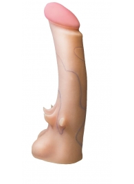Телесная насадка REAL Standard с усиками на основании - 19 см. - LOVETOY (А-Полимер) - купить с доставкой в Химках
