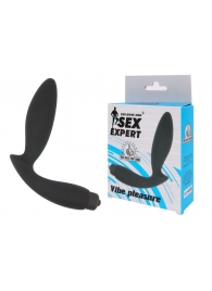 Чёрный вибростимулятор простаты Sex Expert Vibe Pleasure - Sex Expert - в Химках купить с доставкой