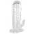 Прозрачная гелевая насадка с клиторальным отростком - 13 см. - Toyfa Basic - в Химках купить с доставкой
