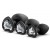 Набор из 3 черных пробок с прозрачным кристаллом-сердечком Bling Plugs Training Kit - Blush Novelties - купить с доставкой в Химках