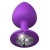Фиолетовая анальная пробка со стразом Her Little Gem Large Plug - 9,5 см. - Pipedream - купить с доставкой в Химках