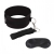 Черный ошейник с длинным поводком Collar and Leash Set - Lux Fetish - купить с доставкой в Химках