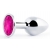 Серебристая анальная пробка с малиновым кристаллом - 7,2 см. - Anal Jewelry Plug - купить с доставкой в Химках
