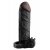 Чёрная вибронасадка с кольцом Vibrating Real Feel 2 Extension - 16 см. - Pipedream - в Химках купить с доставкой