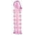 Гелевая розовая насадка на фаллос с шипами - 12 см. - Toyfa Basic - в Химках купить с доставкой