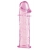 Гладкая розовая насадка с усиками под головкой - 12,5 см. - Toyfa Basic - в Химках купить с доставкой