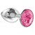 Малая серебристая анальная пробка Diamond Pink Sparkle Small с розовым кристаллом - 7 см. - Lola Games - купить с доставкой в Химках