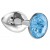Малая серебристая анальная пробка Diamond Light blue Sparkle Small с голубым кристаллом - 7 см. - Lola Games - купить с доставкой в Химках