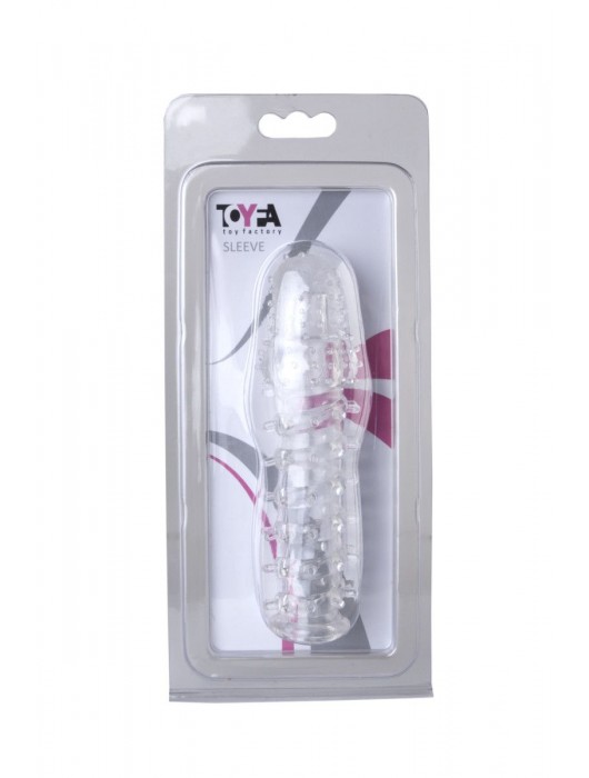 Прозрачная, закрытая насадка с шипами и точками - 13,5 см. - Toyfa Basic - в Химках купить с доставкой