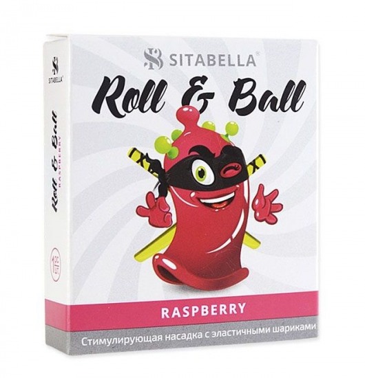 Стимулирующий презерватив-насадка Roll   Ball Raspberry - Sitabella - купить с доставкой в Химках