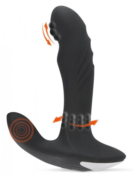 Черный вибромассажер простаты с функцией римминга Plug with Perineum Stimulator - 16,6 см. - Orion - в Химках купить с доставкой