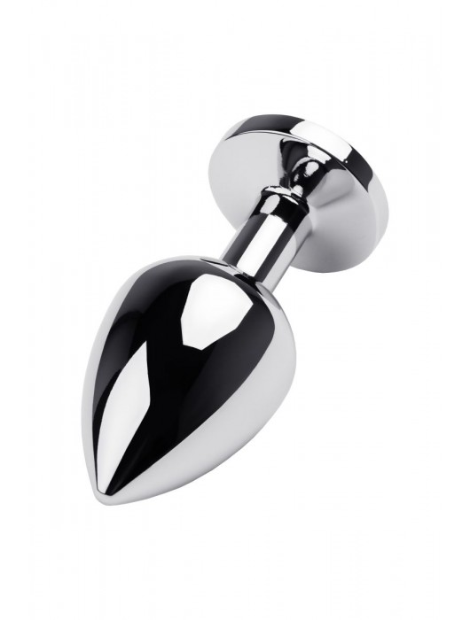 Серебристая коническая анальная пробка с красным кристаллом - 8 см. - ToyFa - купить с доставкой в Химках