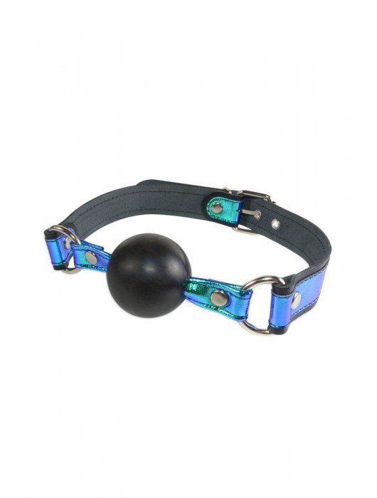 Кляп-шарик на чёрно-синих ремешках - Sitabella - купить с доставкой в Химках