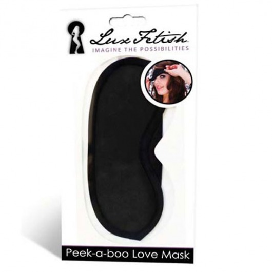 Черная маска на глаза Peek-a-Boo - Lux Fetish - купить с доставкой в Химках