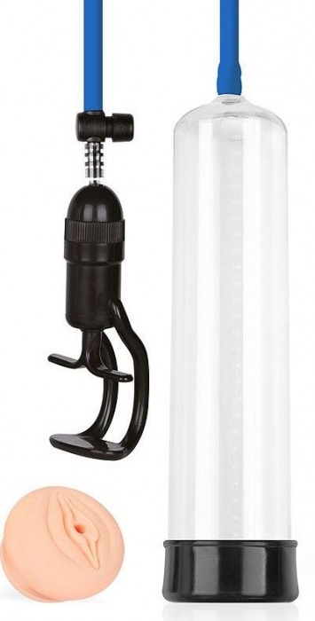 Прозрачная вакуумная помпа Sex Expert с насадкой-вагиной - Sex Expert - в Химках купить с доставкой