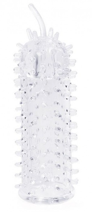 Закрытая рельефная насадка Crystal sleeve с усиками - 12 см. - Erowoman-Eroman - в Химках купить с доставкой