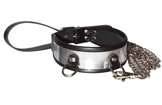 Стильный ошейник с металлическим блеском и поводком - Sitabella - купить с доставкой в Химках